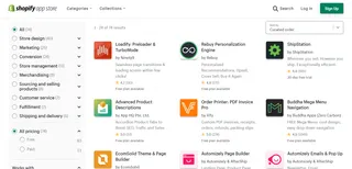 Shopify app store